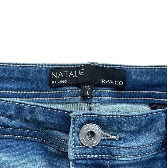 NWT RW& Co. Natalie Faded Denim Skinny Leggings Jeggings Size XL 1131 - Picture 3 of 9